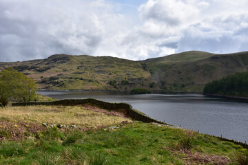 Fototapeta na wymiar Scenic Valley with Haweswater Resevoir in England