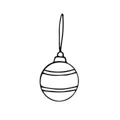 Christmas ball vector illustration, hand drawing doodle