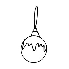 Christmas ball vector illustration, hand drawing