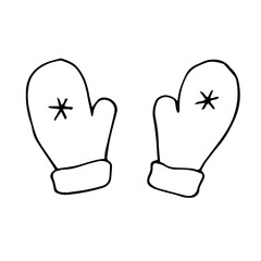 Mittens vector illustration, hand drawing doodle