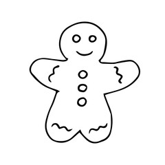 Christmas cookie vector illustration, hand drawing doodle