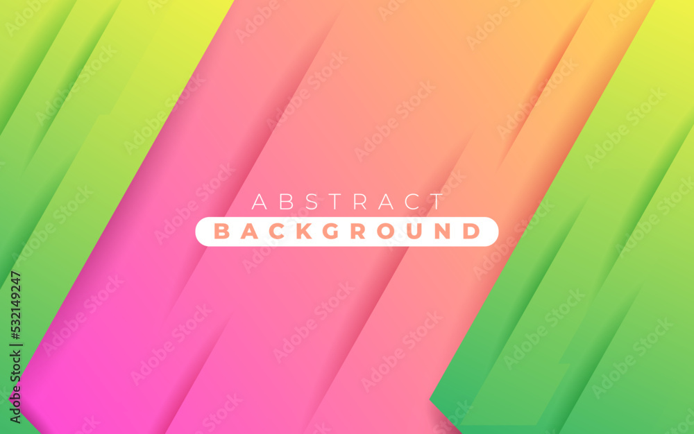 Poster minimal geometric gradient background. dynamic shapes composition with paper cut