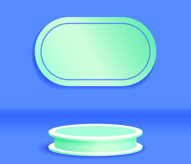 Minimalist Podium Background. 3d bright podium for product placement with background.