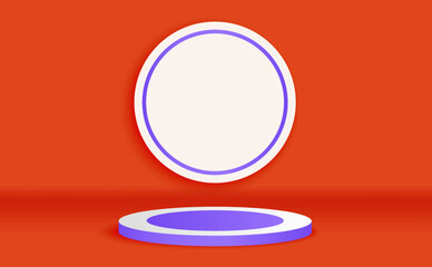 Minimalist Podium Background. 3d pink podium for product placement with hexagon background.