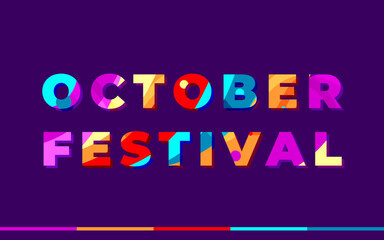 october festival design template. Logo Design party, colorful typography