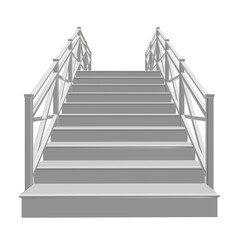 Polygonal staircase model isolated on white background. Bottom view. 3D. Vector illustration.