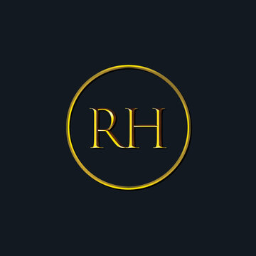 Luxury Initial letters RH monogram. Suitable for tattoo studio, salon, boutique, hotel, college, retro, interlock style