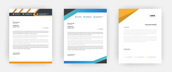 Creative letterhead , Elegant and minimalist style letterhead template design,A4 sizes    