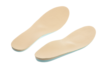 Closeup of a pair of orthopedic shoe insoles