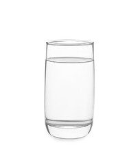 Glass full of water isolated on white