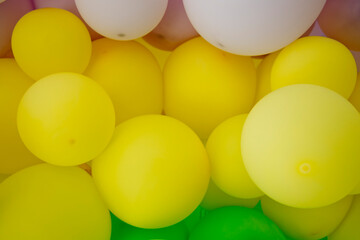 colorful ornamental party balloons tied together