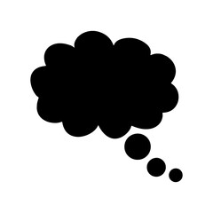 Fototapeta na wymiar Speech bubble icon. Silhouette of speech bubble. Black icon in flat design. Vector illustration.