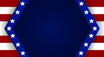 United States America flag background with copy space area. Suitable use American holiday events. 