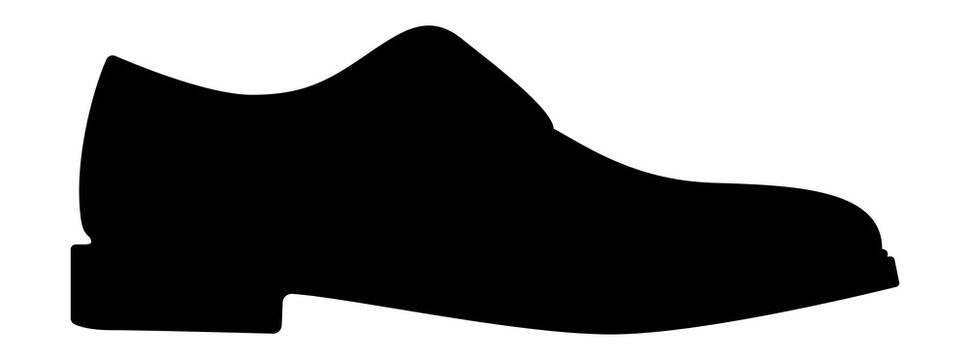 Shoes icon. Silhouette of men's shoes. Black shoes icon. Vector illustration.