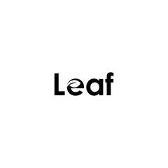 Leaf logo combination of text and image