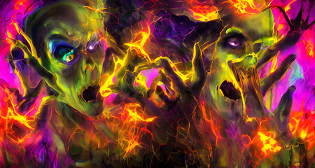 Halloween Art Colorful Dynamic Beautiful Lighting
