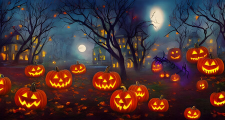 Halloween Art Colorful Dynamic Beautiful Lighting