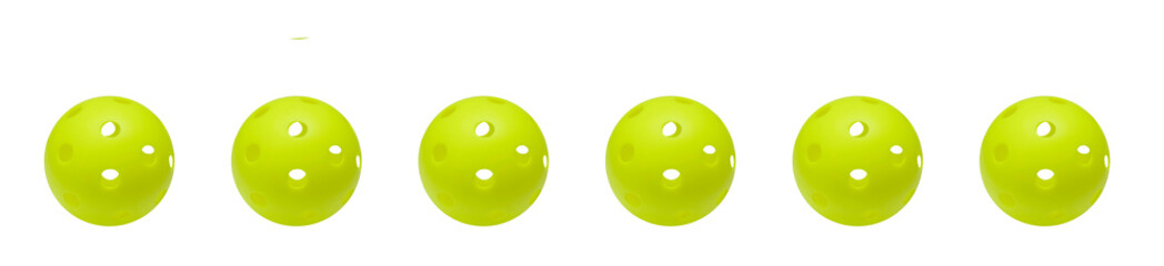 Patern green pickleballs isolated on transparent background.