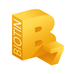 Biotin isometric icon - Vitamin B7 as dietary supplement