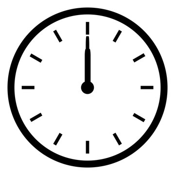 Uhr Icon zeigt 12 oder 0 Uhr - Anzeige von Uhrzeit, Beginn oder Weckzeit