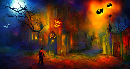 Halloween Art Colorful Dynamic Beautiful Lighting