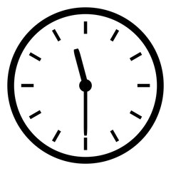 Uhr Icon zeigt 11:30 oder 23:30 - Halb 12 als Anzeige von Uhrzeit, Beginn oder Weckzeit