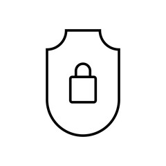 Graphic flat shield lock icon for your design and website