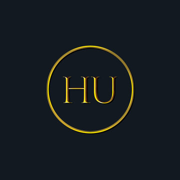Luxury Initial letters HU monogram. Suitable for tattoo studio, salon, boutique, hotel, college, retro, interlock style