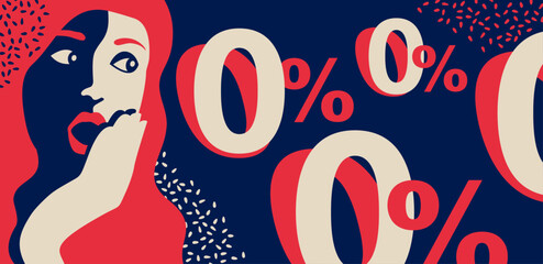Interest free special offer vintage banner