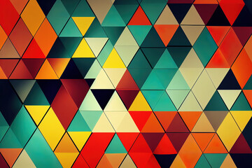 Colorful triangular abstract shapes background, 3d render, 3d illustration