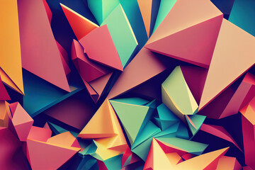 Obraz premium Colorful abstract shapes background, 3d render, 3d illustration