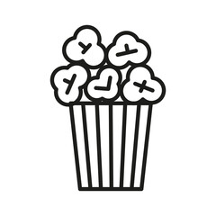 Popcorn line icon, editable stroke, vector outline high quality for UI.