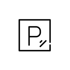 Square parking symbol. Pixel perfect, editable stroke icon