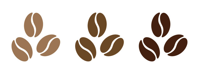 Set of Isolated Coffee Beans Icons. Flat Vector Illustration.	
