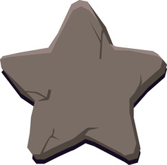 Cartoon stone star icon. Vector illustration