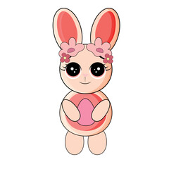 Fototapeta premium Cute baby rabbit vector illustration