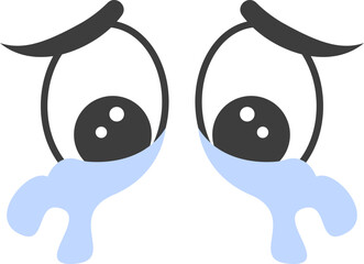 Cartoon crying Eyes. Vector illustration