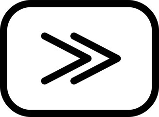 Fast forward vector logo icon. Symbol in Line Art Style for Design, Presentation, Website or Mobile Apps Elements. Sign illustration. Pixel graphic