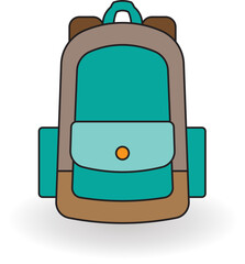 school bag flat vector