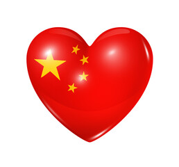Love China, heart flag icon