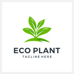 green life eco plant logo design concept