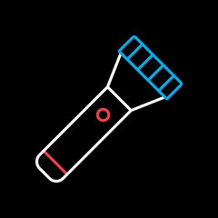Flashlight vector icon. Camping sign