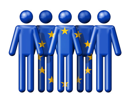Flag of European union on stick figure