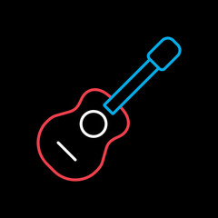 Classical acoustic guitar vector icon. Musical sign