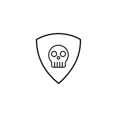 Graphic flat shield skull icon for your design and website