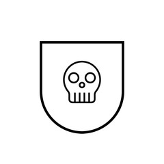 Graphic flat shield skull icon for your design and website