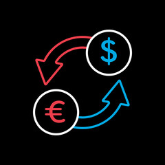 Currency exchange flat vector icon