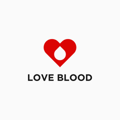 blood love logo design vector silhouette illustration