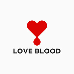 blood love logo design vector silhouette illustration