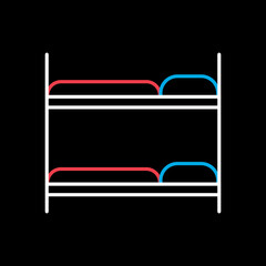 Bunk bed flat vector icon